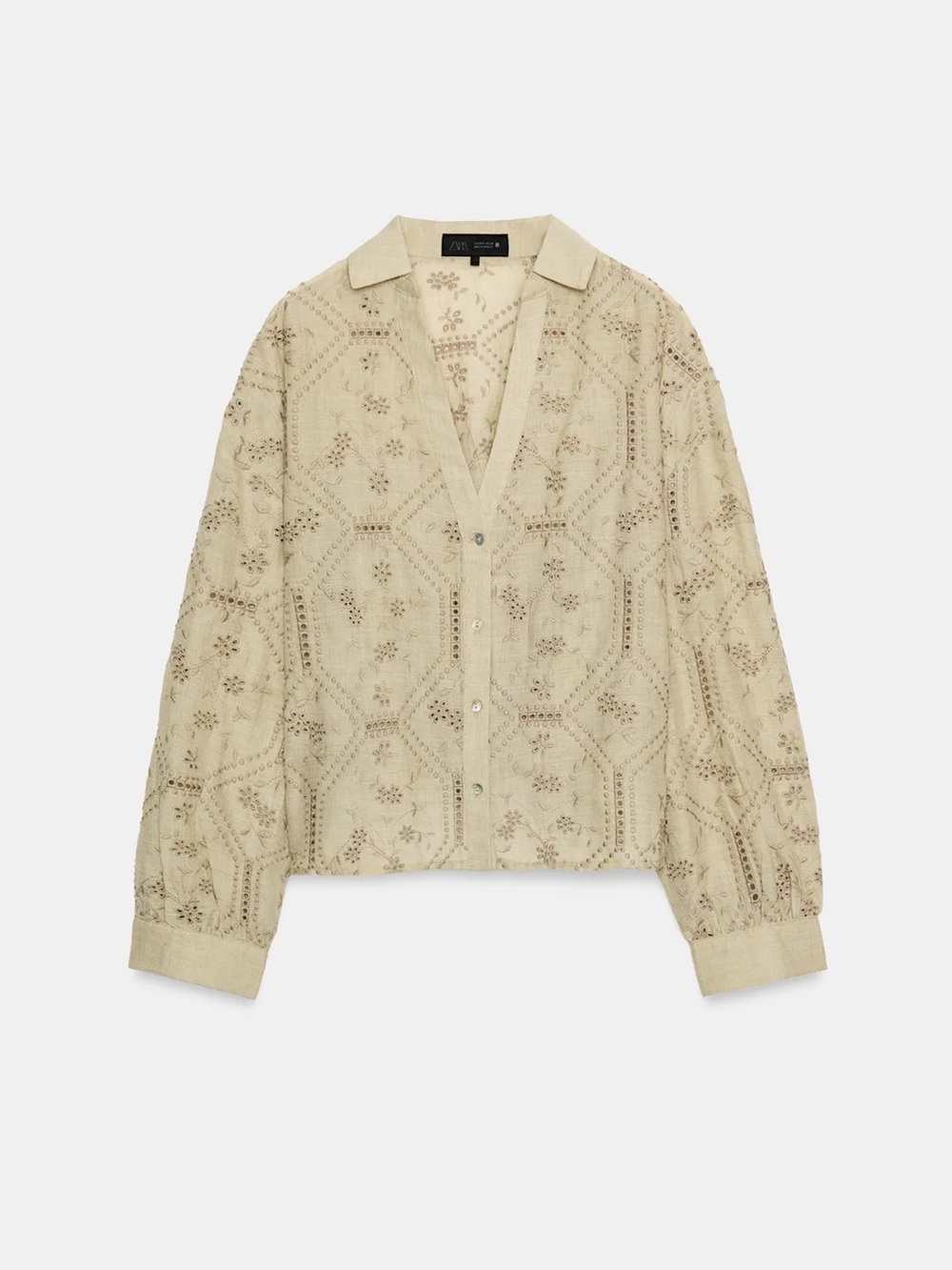Zara Embroidered Eyelet Blouse